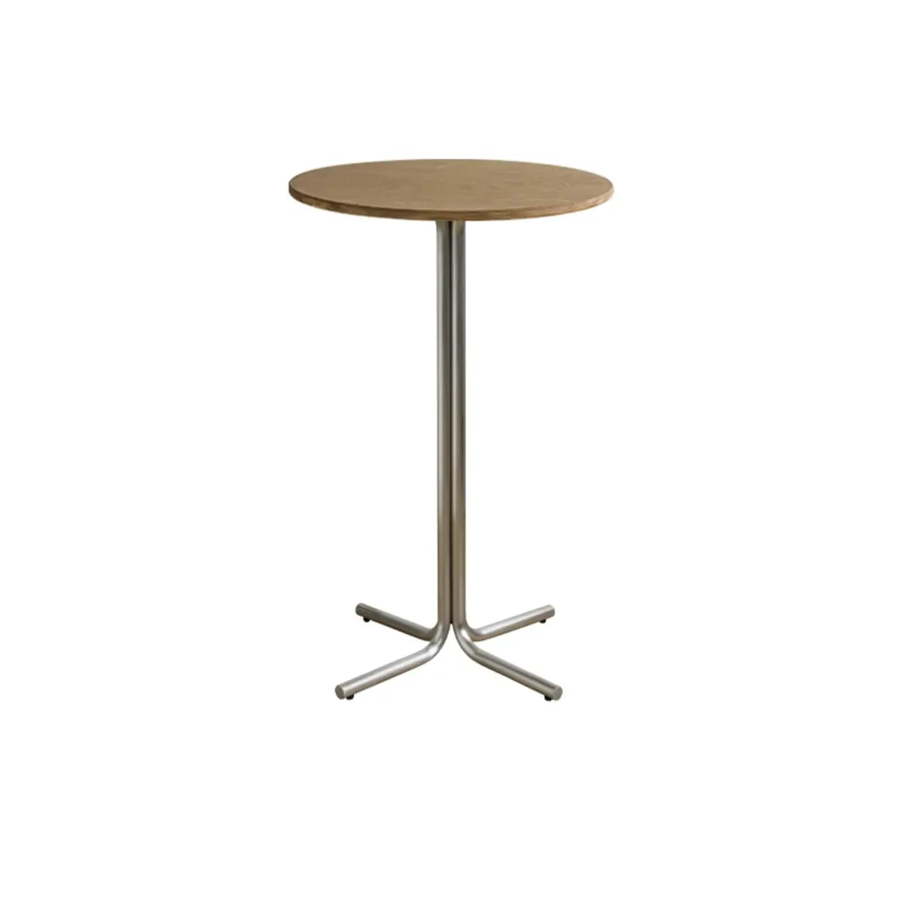 Modern Natural Wood Silver Metal Cross Legs Bar Tables