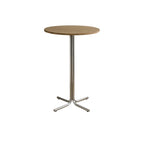 Modern Natural Wood Silver Metal Cross Legs Bar Tables