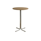 Modern Natural Wood Silver Metal Cross Legs Bar Tables