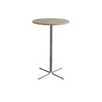 Modern Natural Wood Silver Metal Cross Legs Bar Tables