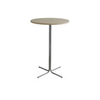 Modern Natural Wood Silver Metal Cross Legs Bar Tables