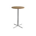Modern Natural Wood Silver Metal Cross Legs Bar Tables