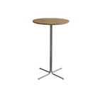 Modern Natural Wood Silver Metal Cross Legs Bar Tables