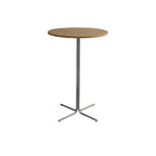 Modern Natural Wood Silver Metal Cross Legs Bar Tables
