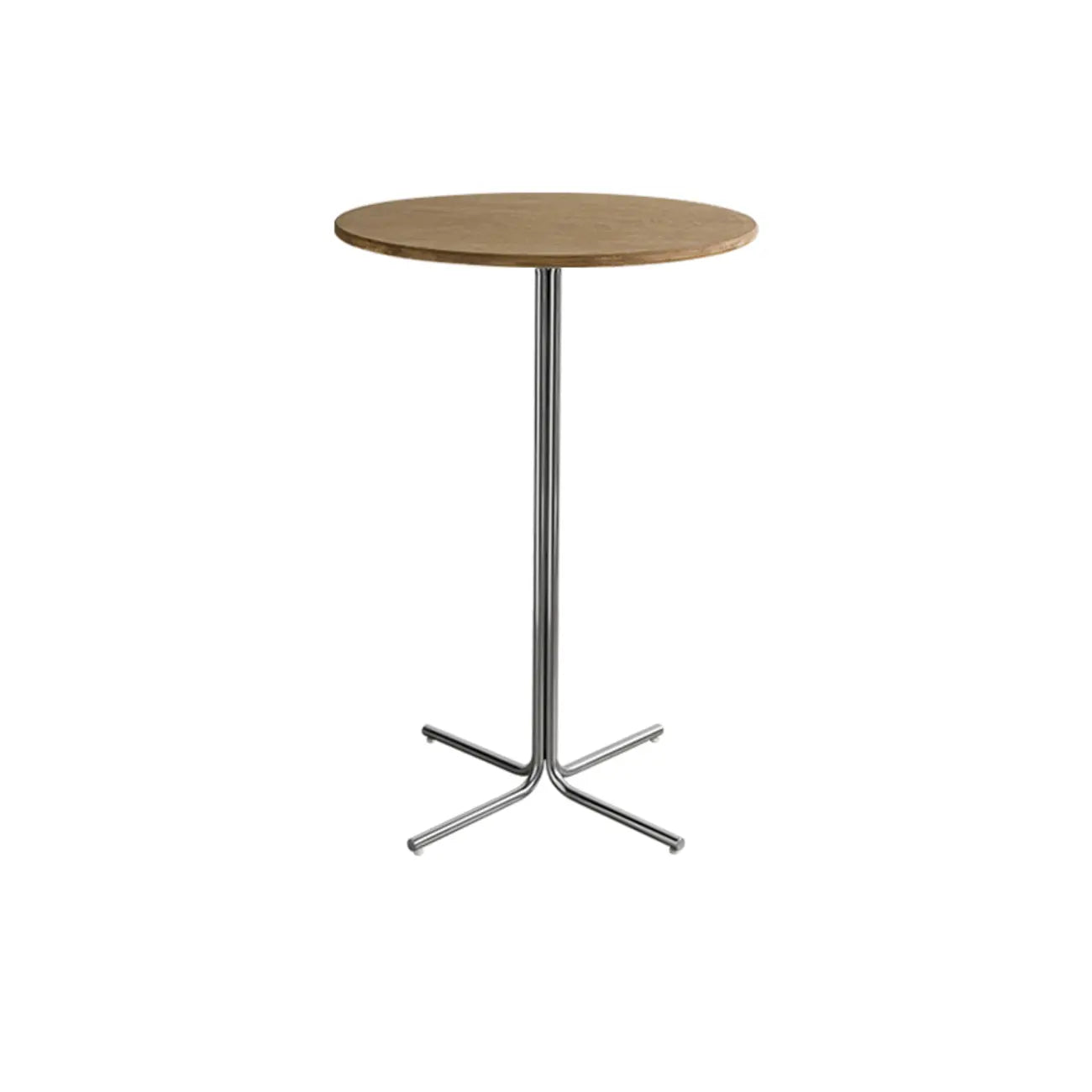 Modern Natural Wood Silver Metal Cross Legs Bar Tables