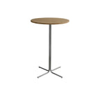 Modern Natural Wood Silver Metal Cross Legs Bar Tables