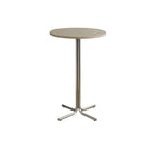 Modern Natural Wood Silver Metal Cross Legs Bar Tables
