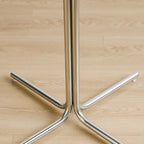 Modern Natural Wood Silver Metal Cross Legs Bar Tables