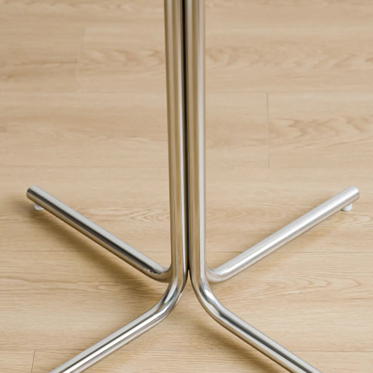 Modern Natural Wood Silver Metal Cross Legs Bar Tables