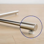 Modern Natural Wood Silver Metal Cross Legs Bar Tables