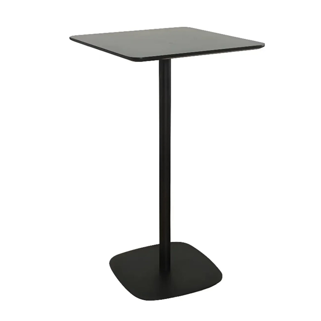 Minimalist Square Black Bar Table Metal Base for 2 Seats