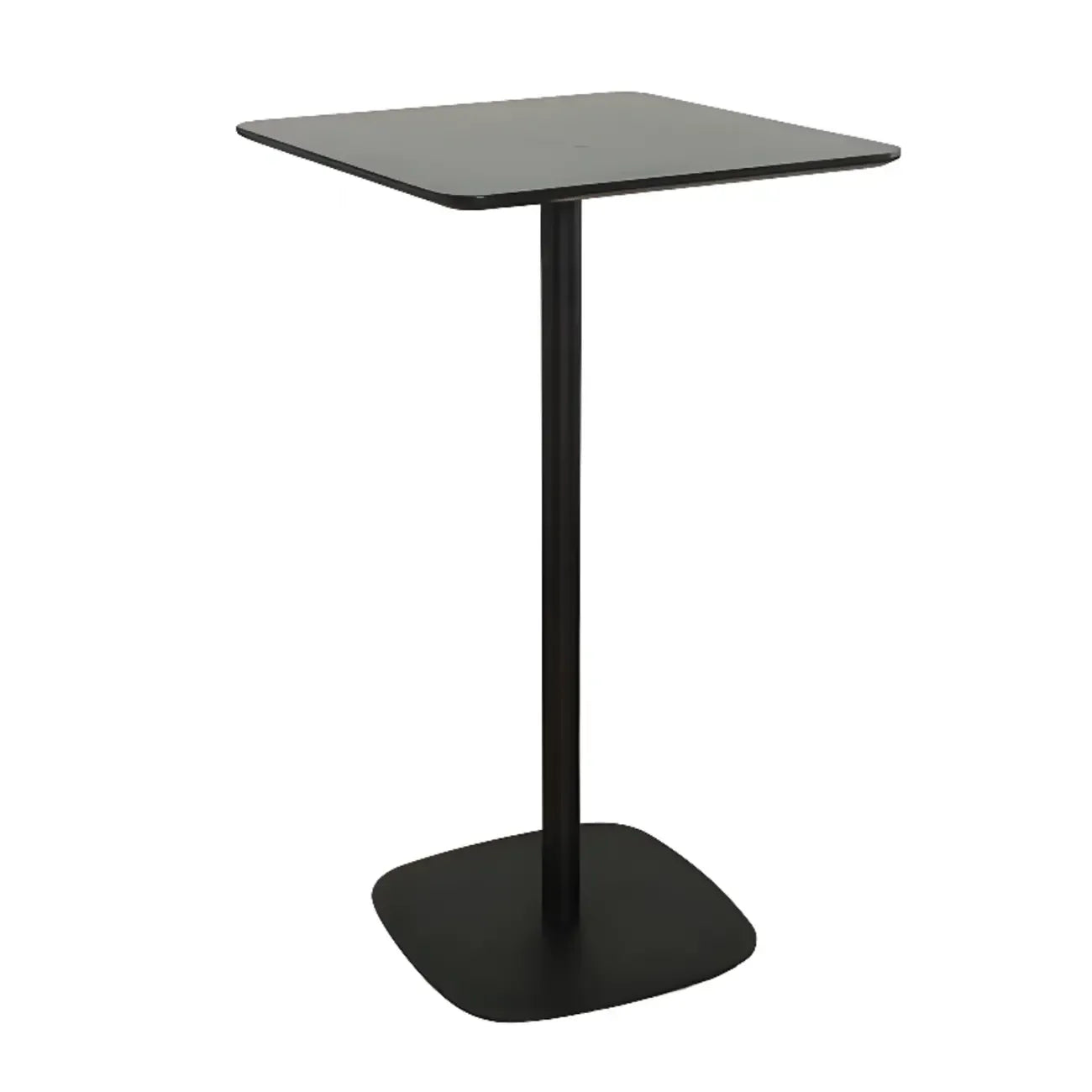 Minimalist Square Black Bar Table Metal Base for 2 Seats