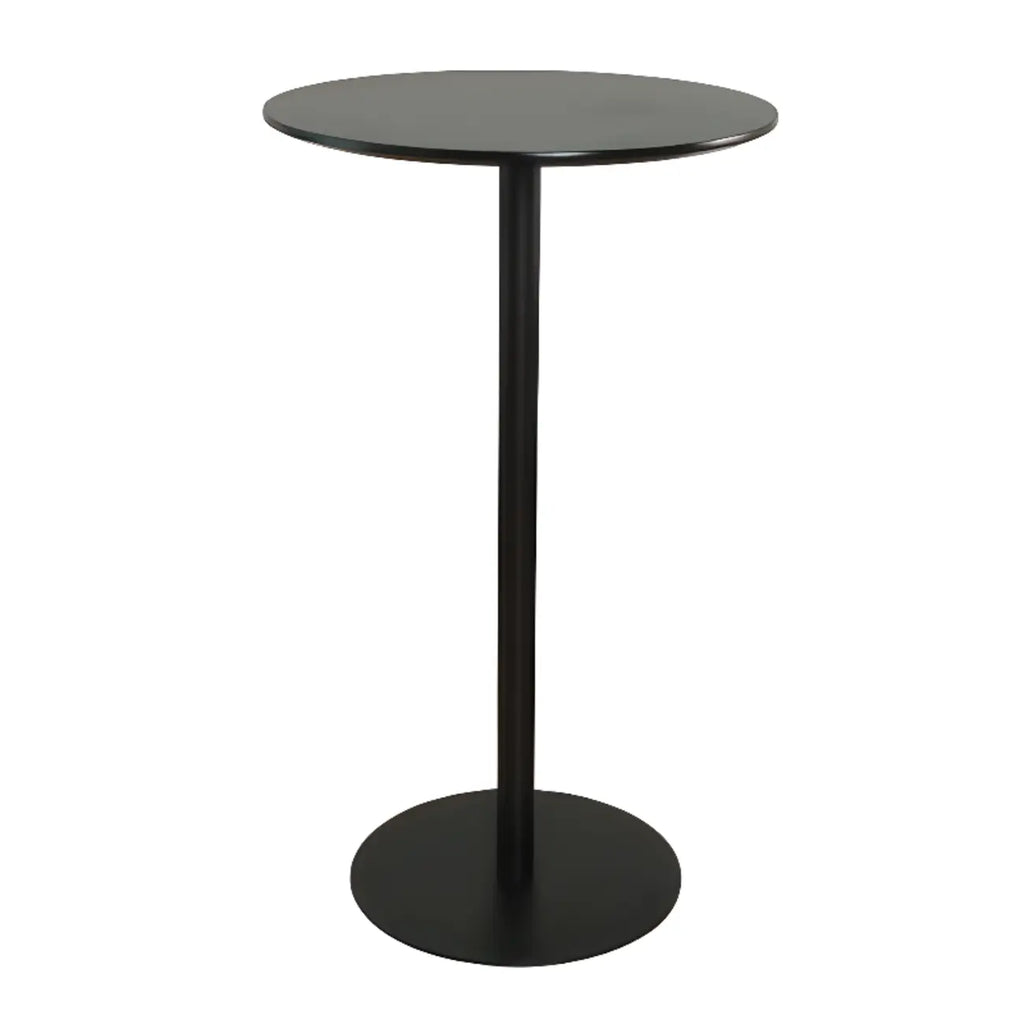 Minimalist Square Black Bar Table Metal Base for 2 Seats