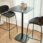Minimalist Square Black Bar Table Metal Base for 2 Seats