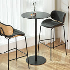 Minimalist Square Black Bar Table Metal Base for 2 Seats