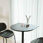 Minimalist Square Black Bar Table Metal Base for 2 Seats