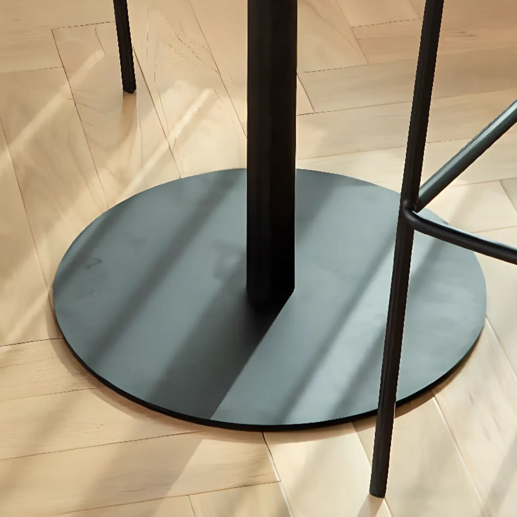 Minimalist Square Black Bar Table Metal Base for 2 Seats