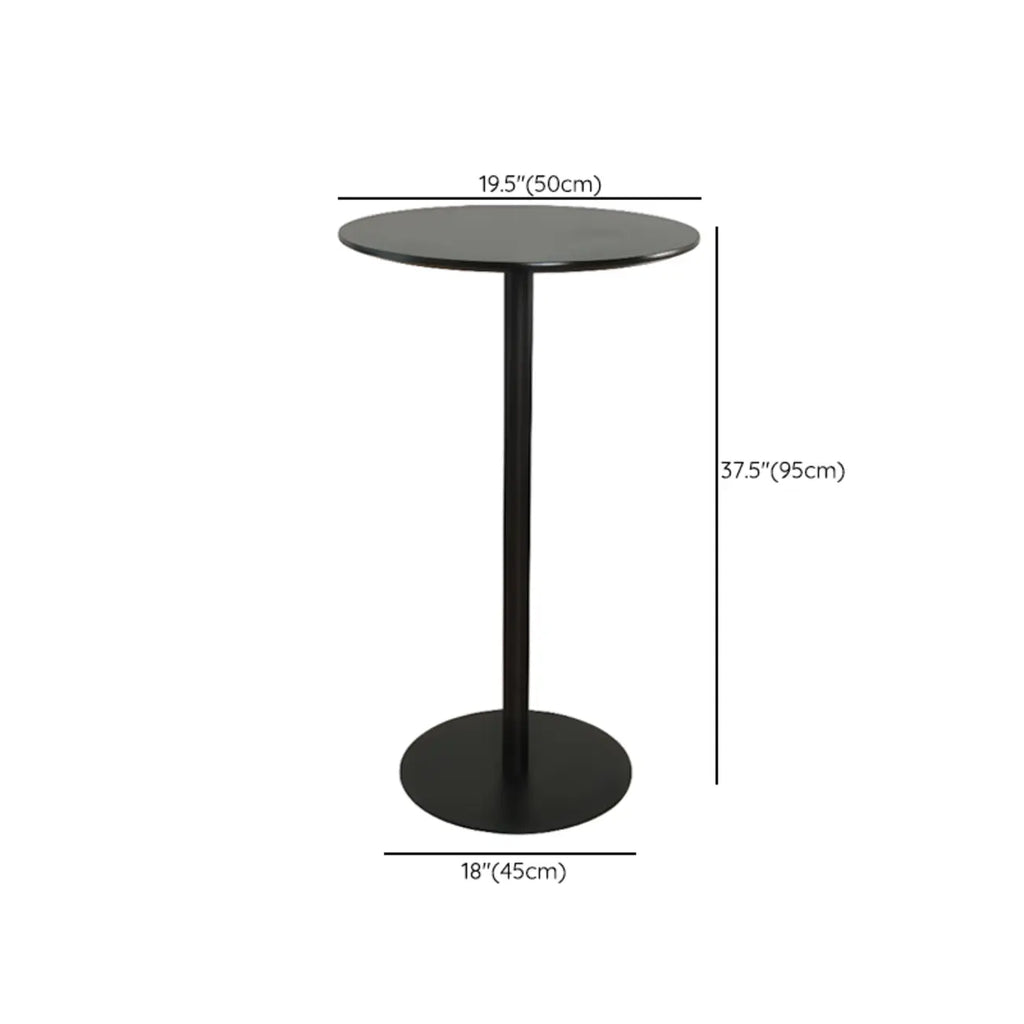 Minimalist Square Black Bar Table Metal Base for 2 Seats