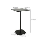 Minimalist Square Black Bar Table Metal Base for 2 Seats