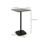 Minimalist Square Black Bar Table Metal Base for 2 Seats