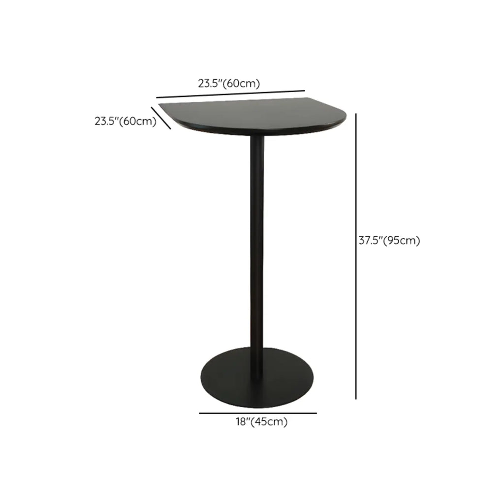 Minimalist Square Black Bar Table Metal Base for 2 Seats