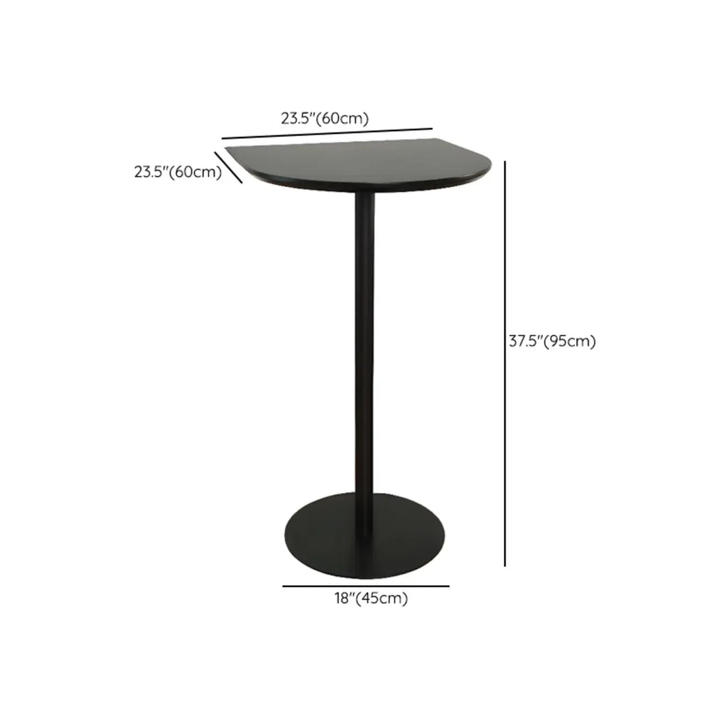 Minimalist Square Black Bar Table Metal Base for 2 Seats