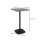 Minimalist Square Black Bar Table Metal Base for 2 Seats