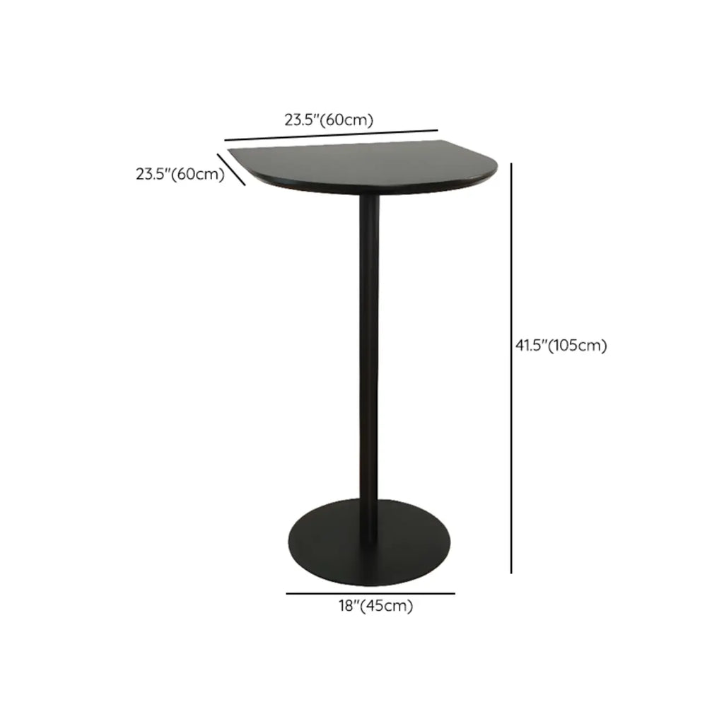 Minimalist Square Black Bar Table Metal Base for 2 Seats