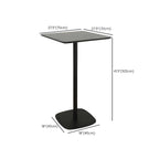 Minimalist Square Black Bar Table Metal Base for 2 Seats