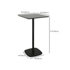 Minimalist Square Black Bar Table Metal Base for 2 Seats