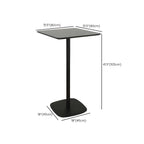 Minimalist Square Black Bar Table Metal Base for 2 Seats