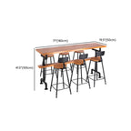 Industrial Brown Wooden Fixed Top Metal Leg Bar Tables