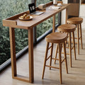 Scandinavian Natural Wood Rectangular Sled Bar Tables