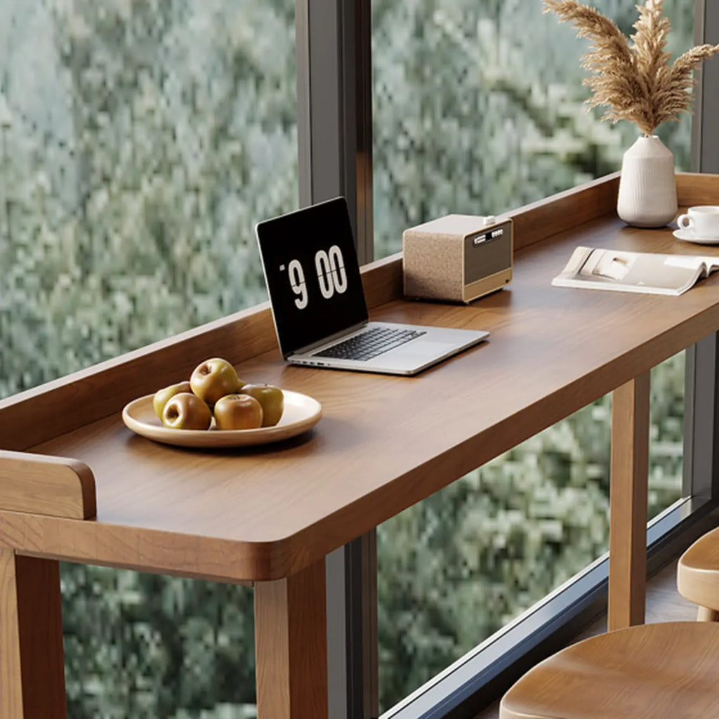 Scandinavian Natural Wood Rectangular Sled Bar Tables