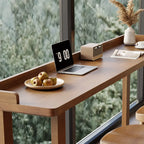 Scandinavian Natural Wood Rectangular Sled Bar Tables