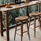 Scandinavian Natural Wood Rectangular Sled Bar Tables