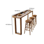 Scandinavian Natural Wood Rectangular Sled Bar Tables