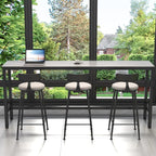 Modern Gray Quartz Metal Legs Bar Tables