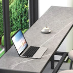 Modern Gray Quartz Metal Legs Bar Tables