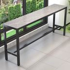 Modern Gray Quartz Metal Legs Bar Tables
