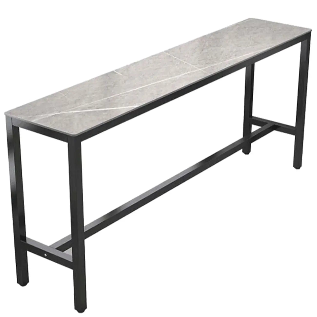 Modern Gray Quartz Metal Legs Bar Tables