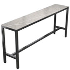 Modern Gray Quartz Metal Legs Bar Tables
