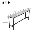Modern Gray Quartz Metal Legs Bar Tables