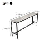 Modern Gray Quartz Metal Legs Bar Tables