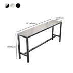 Modern Gray Quartz Metal Legs Bar Tables