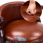 Solid Wood Leather Swivel Counter Stools with Backs