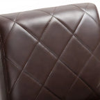 Traditional Wood Leather Upholstered Bar Height Stool