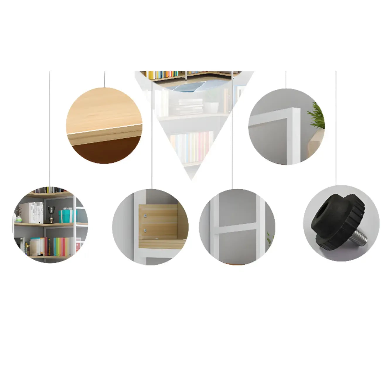 Etagere L-Shaped Metal Wood Corner Bookcase