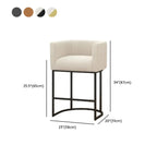 Modern Upholstered Barrel Back Counter Stools