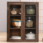 Brown Wooden Freestanding Display Cabinet for Kitchen